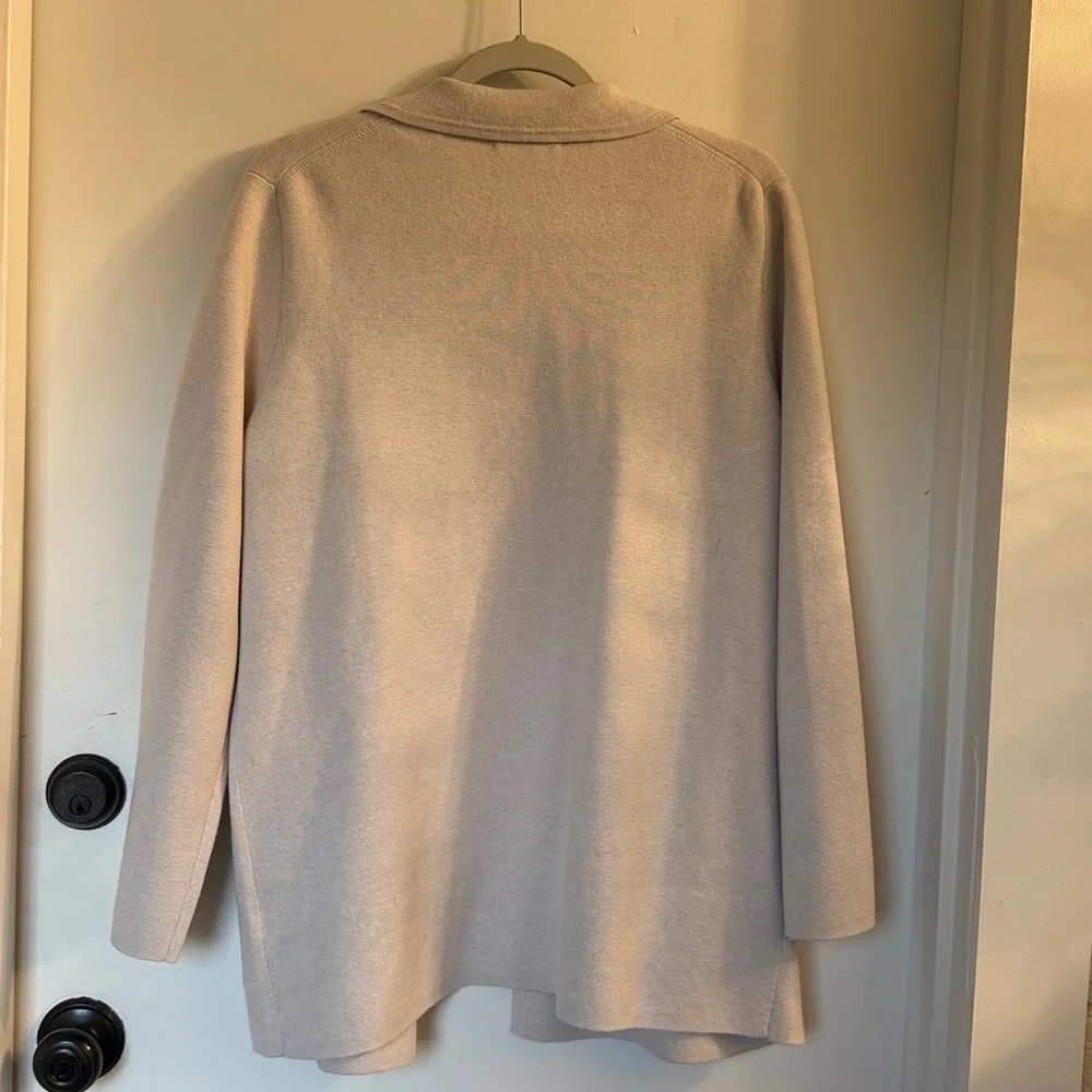 J.Crew Sophie Open Front Cardigan Sweater Blazer cotton wool Tan size S - Picture 6 of 6